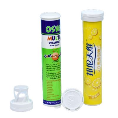 Minerals Industrial Plastic Vitamin C Effervescent Tablet Tubes With Desiccant Cover