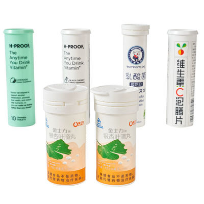 Effervescent Tablet Tube Replacement with Custom Colorful Logo and Matte Surface Handling