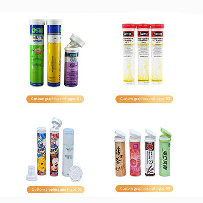 Custom Height Vitamin C PP Plastic Effervescent Tablet Containers With Cap White