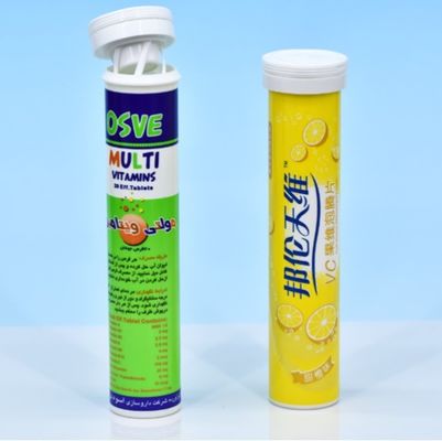 6 Colors MAX Printing Plastic Tube for Customized Vitamin C Effervescent Tablets Storage